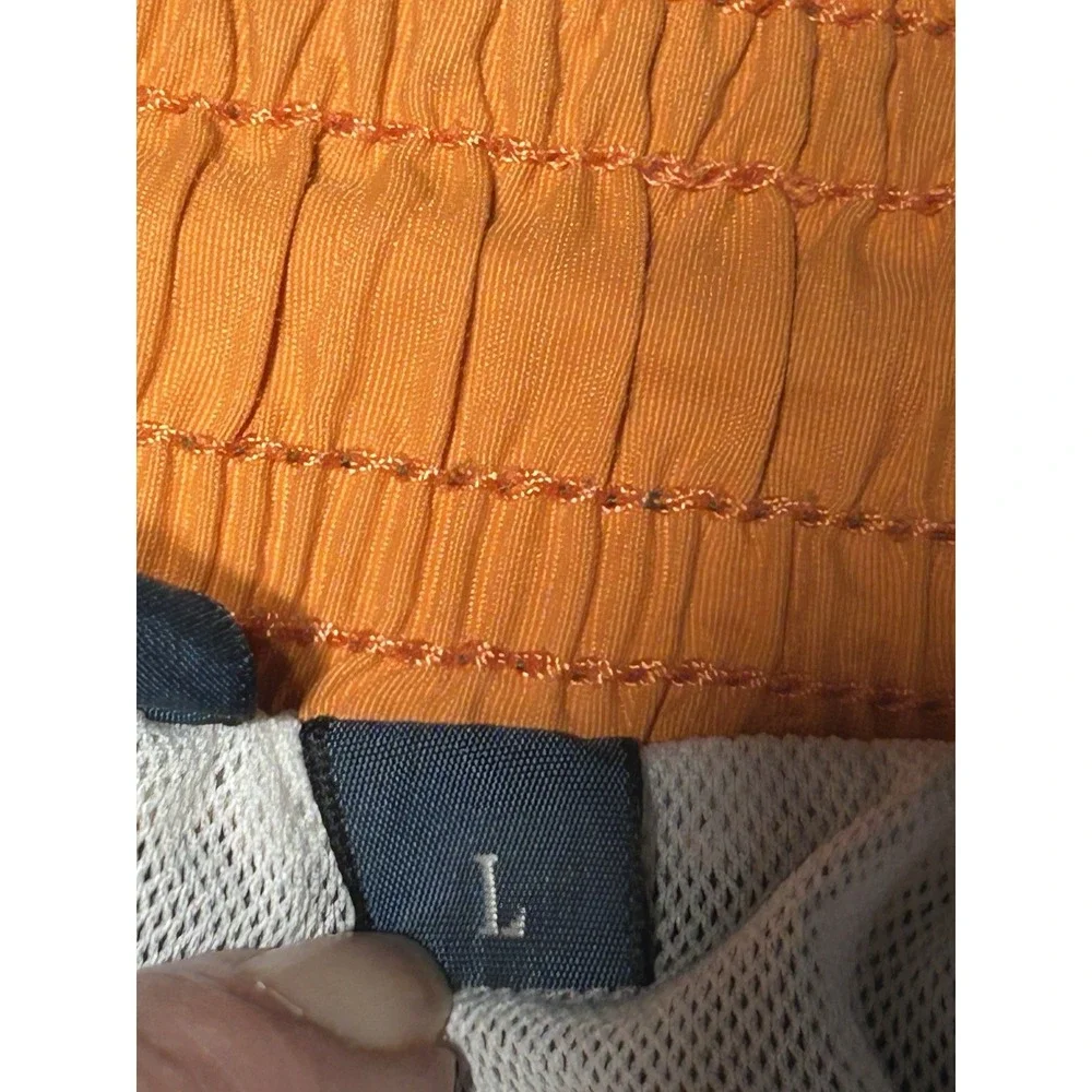 Polo Ralph Lauren Men's Olive Traveler Swim Trunks Orange Pony Logo Mesh Lined